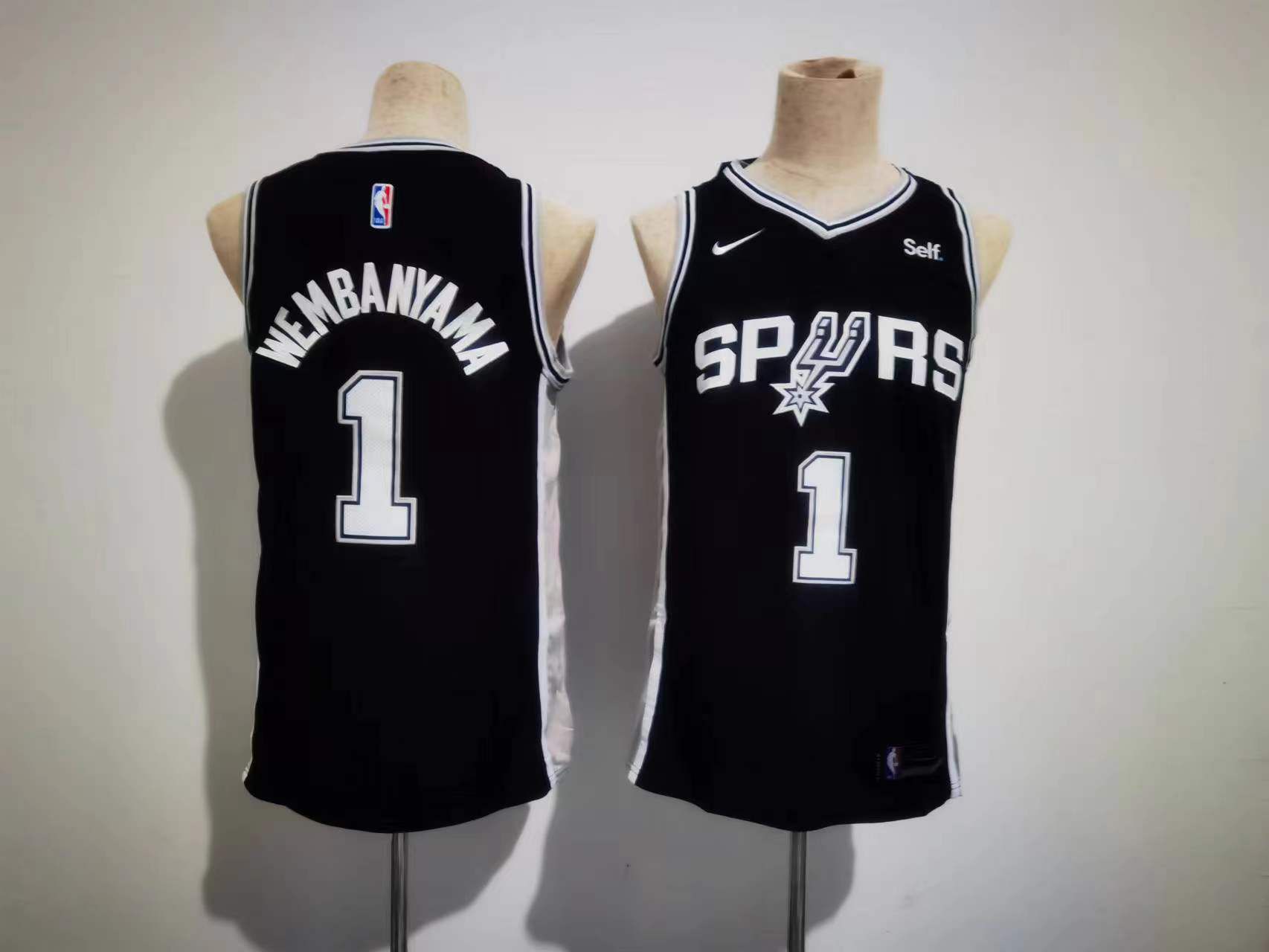 Men San Antonio Spurs #1 Wembanyama Black Nike Game 2023 NBA Jersey->san antonio spurs->NBA Jersey